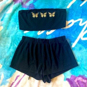 SHEIN tube top and shorts set 🦋